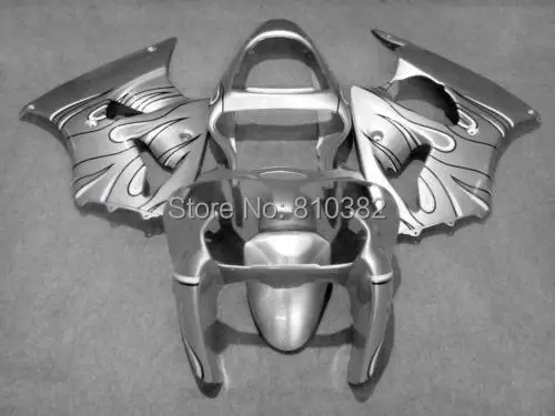 Motorcycle Fairing kit for KAWASAKI Ninja ZX6R 00 01 02 ZX6R 636 2000 2001 2002 Grey flames silver Fairings set +7 gifts SL64