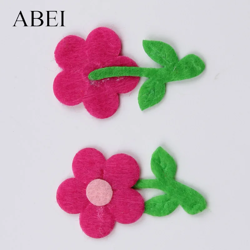 50pcs Mini Flower Felt Pads Non woven Tree Patch DIY Crafts Handmade Scrapbook Cards Making Christmas Gift Decoration Handmade