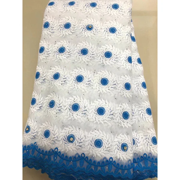 Африканская белая кружевная ткань с камнями высококачественные нигерийские кружевные ткани для свадебного платья белые французские кружевные ткани - Цвет: 6