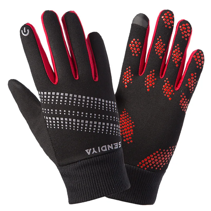 

New Winter Men Women Full Finger Gloves Fleece Warm Windproof Touch Screen Non-slip for Outdoor Sports Running Cycling MTB Glove