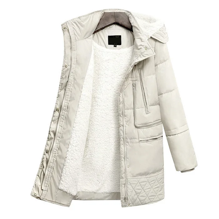Veste Pour Coton noir Parkas D'hiver Épaississement Le Agneau Jacket Manteau Femelle Beige De Les Vêtements Femmes Épaissi Bas D'extérieur Vers wqpYvOHa