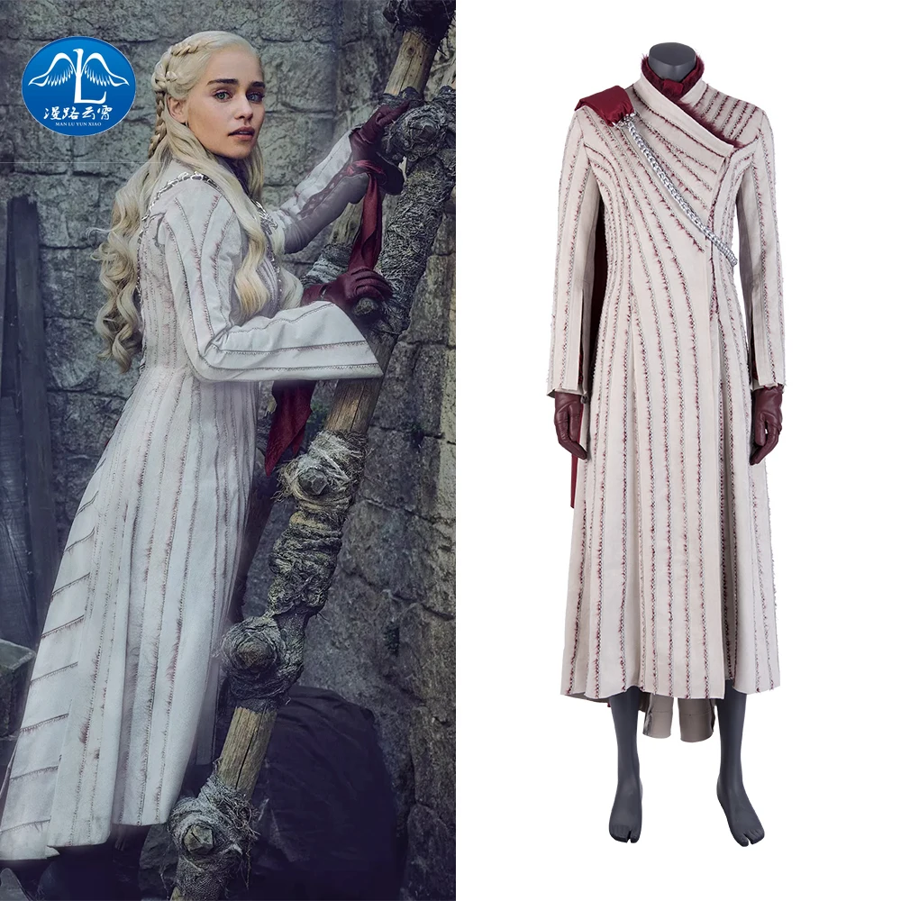 

Game of Thrones Costume Cosplay Daenerys Targaryen Dress Carnival Halloween Dragon Mother Outer Coat Sets Women