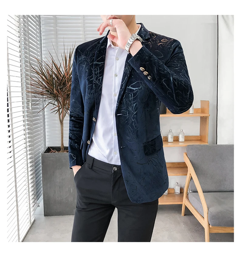 Blazer Masculino Slim Fit Casual Blazers Men Suits Wedding Blazer For Men  (3)