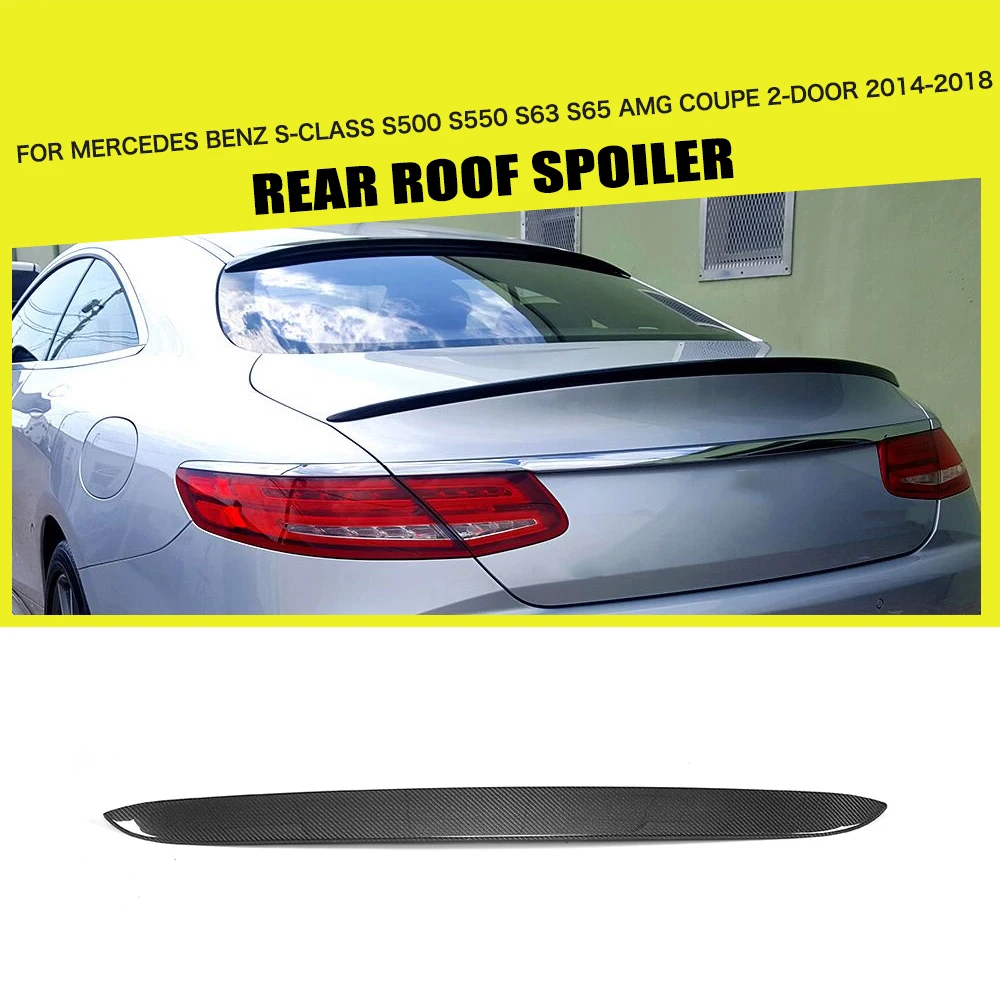 

Carbon Fiber Rear Roof Spoiler Window Wing for Mercedes-Benz S Class S500 S550 S63 S65 AMG Coupe 2D 2014 - 2018 FRP Black