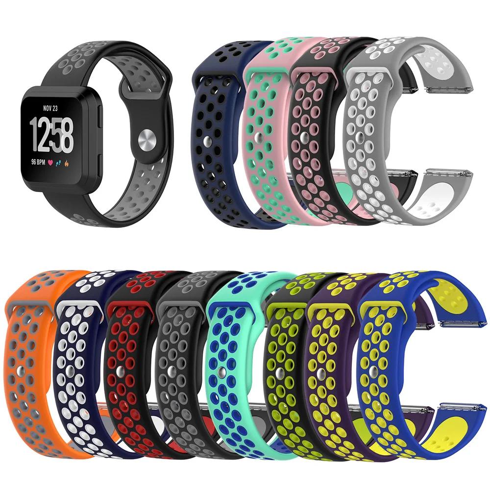 

Valdus Dual Color Strap Fitness Tracker Replacement Silicone Wriststraps for Fitbit Versa Smart Watch Bracelet Accessories Wrist