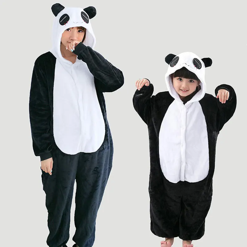 Cute Funny Adults Onesie Panda Mother Daugher Family Pajama Set For Women Kids Couple Christmas Pijamas Costumes TC019