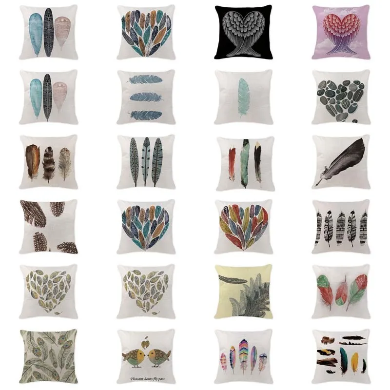 

Gift Cushion Cover Scandinavian Feather Pillowcases Sofa seat Custom Linen Home Office Furniture Cobblestone White cushuion