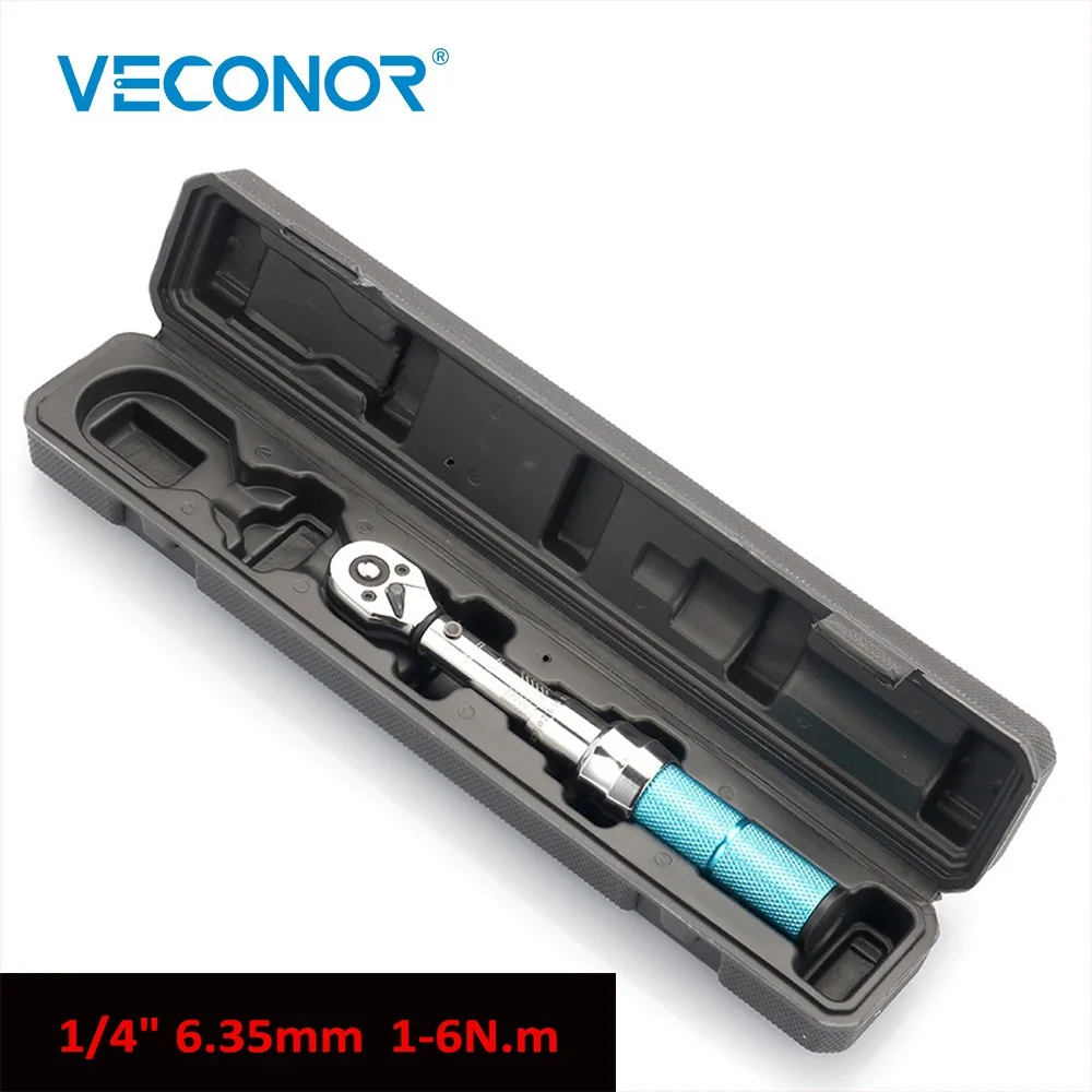 

Preset Torque Wrench Hand Spanner Tool 1-6N.m 1/4" 6.35mm Square Drive Case Packed For Bicycle Car Repair