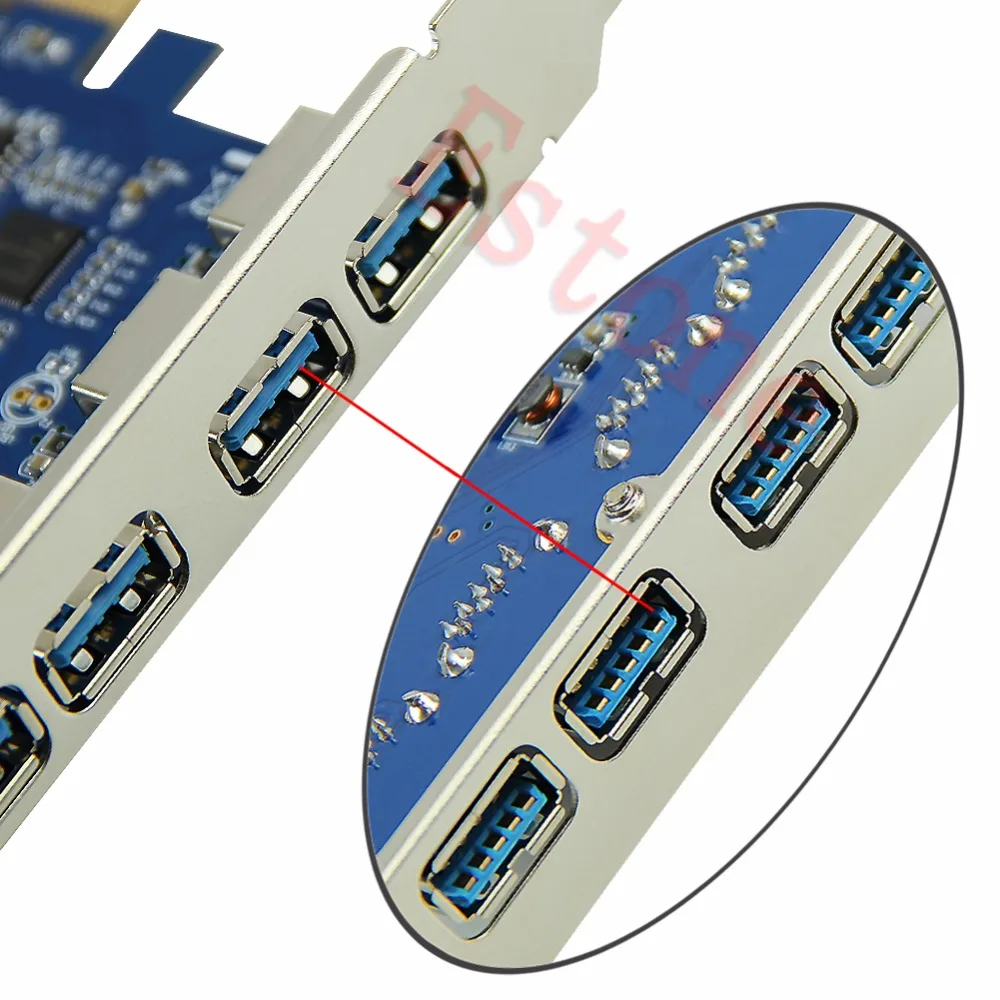 5 Порты PCI-E карта PCI Express USB 3,0+ 19 Pin разъем 4 Pin адаптер для Win Feb6