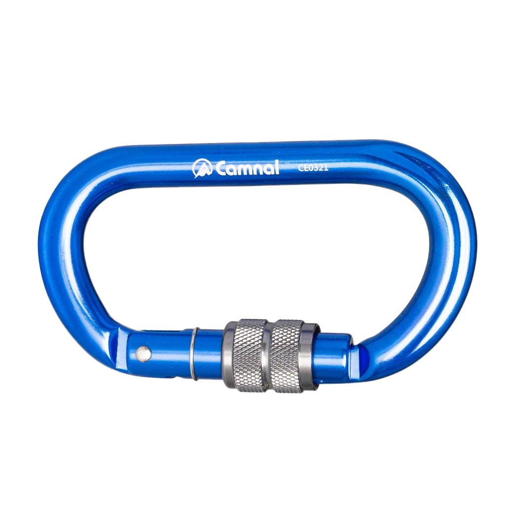 Perfeclan Rock Screw Gate Auto Locking Carabiner Climbing Safety D Type Hook Aluminum Auto Lock Screwgate D Carabiner
