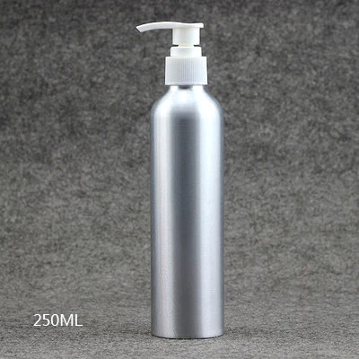 7 размеров пустые металлические дозаторы для лосьона и крема, алюминиевые бутылки для ухода за кожей, серебряные контейнеры для шампуня, бутылки для косметики DIY - Цвет: 250ml White