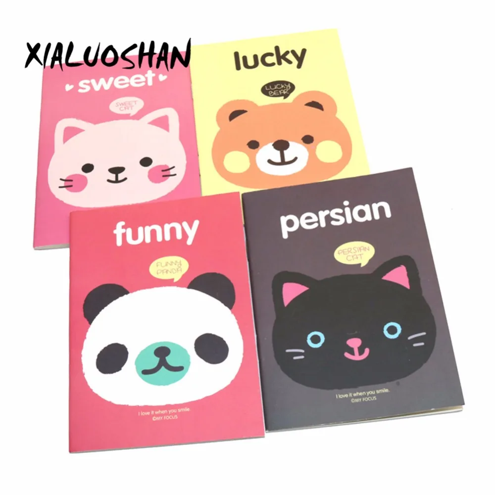 4 шт./лот корейский животных Panda Cat Медведь Кролик Kawaii Мини-блокнот милые Тетрадь мультфильм записная книжка мелкие школьные принадлежности