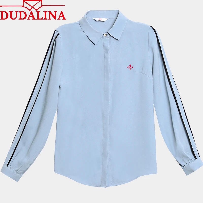 

Dudalina Women Blouses 2019 Long Sleeve Turn Down Collar Office Shirt Chiffon Blouse Shirt Casual Tops Plus Size Blusas Feminina