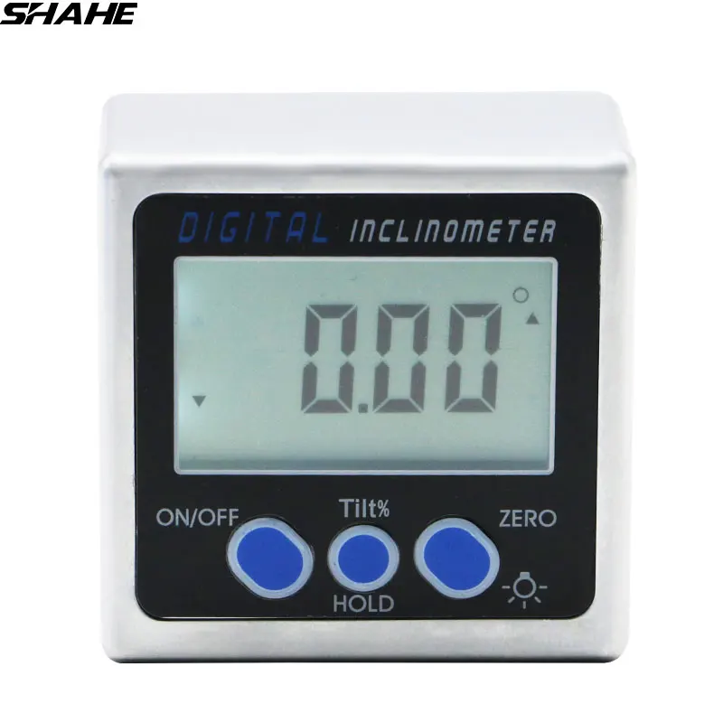 

4 x 90 degree Aluminum Alloy Digital Protractor Inclinometer With Back Light Electron Goniometer Bevel Box Level Angle Meter