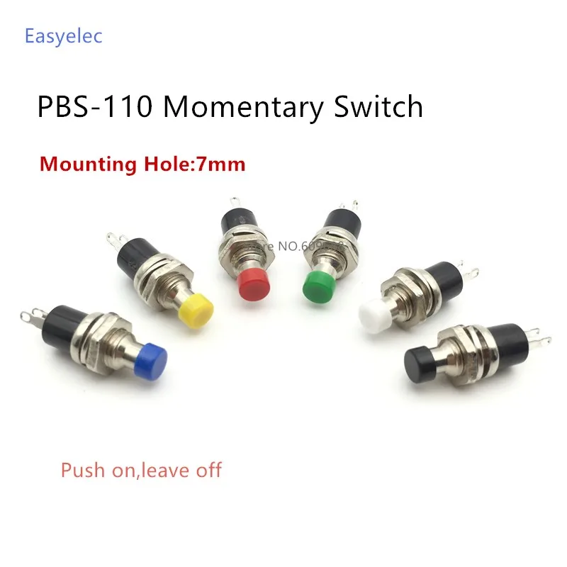 

PBS-110 No Lock Switch/Self-resetting Push Button Switch N/O N/C Mounting Hole 7mm