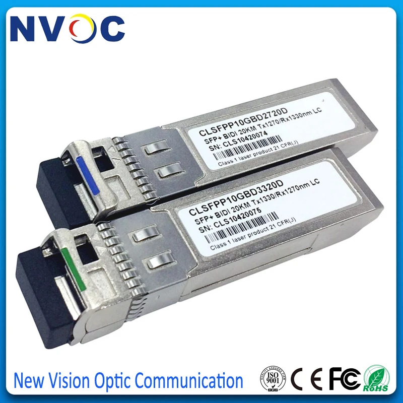 Бесплатная доставка 5 пар/лот SFP + 10 Гбит/с BIDI LC Type TX1330nm/RX1270nm и TX1270nm/RX1330nm 20 км с