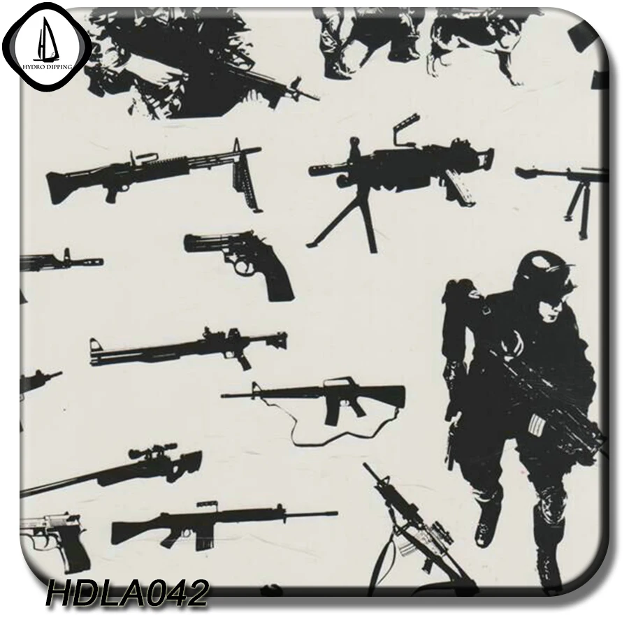 

Free Shipping Hot Selling HDLA042 0.5M Width 10M 20M Length Gunners pattern Hydrographic Image Water Transfer Printing Film