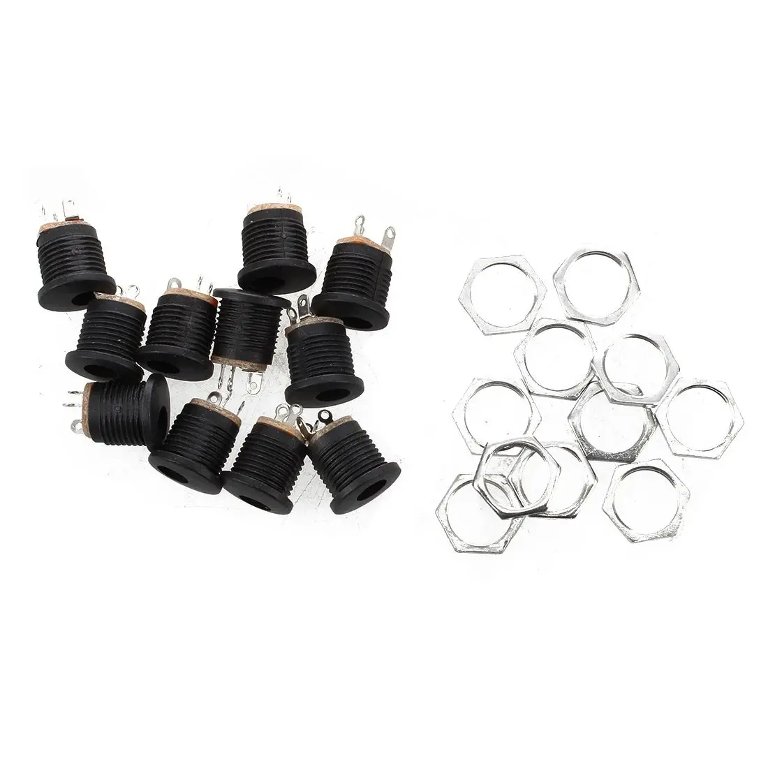 

10 Pcs PCB Mount 5.5mmx2.1mm 3 Pin DC Power Plug Connector Socket
