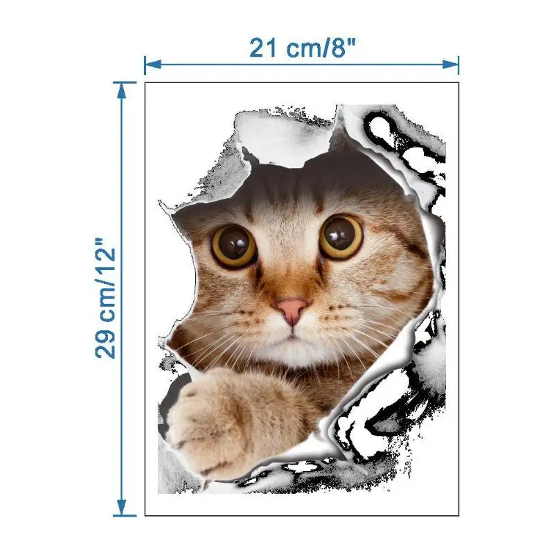 3D эффект кошка Стикеры s Дети DIY Cat Стикеры s XH2006 Cat яркие стены Стикеры DIY игрушки для детей забавные Ванная комната Kicthen стикеры