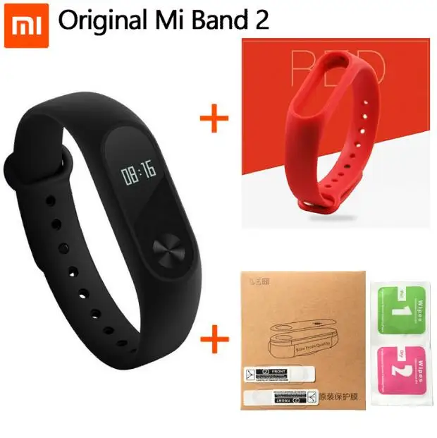 Xiaomi mi браслет 2 Смарт Браслет mi Band 2+ умный пульсометр фитнес тачпад Прямая поставка - Цвет: Красный