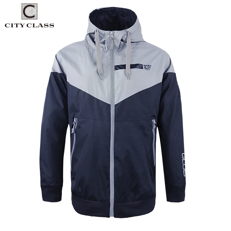 

CITY CLASS Casual Mens Windbreakers Style Jacket Coat Light Weight Waterproof Hooded Sport Pilot Drawstring 3967