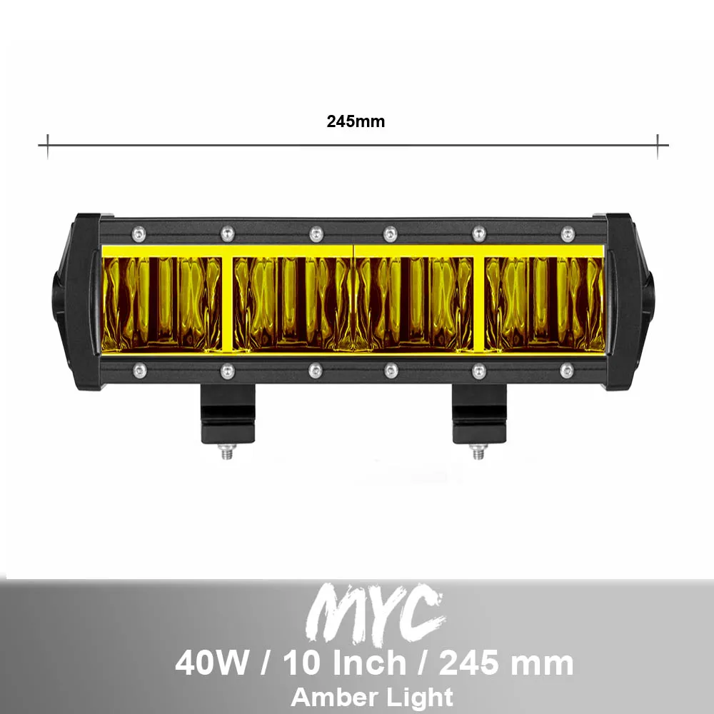 9D объектива 20 Вт 60 Вт 120 Вт Водонепроницаемая светодиодная шина свет для Jeep ATV УАЗ внедорожник автомобиль 4WD 4x4 экскаватор трактор внедорожные фары дальнего света - Цвет: 40W Amber Light x1
