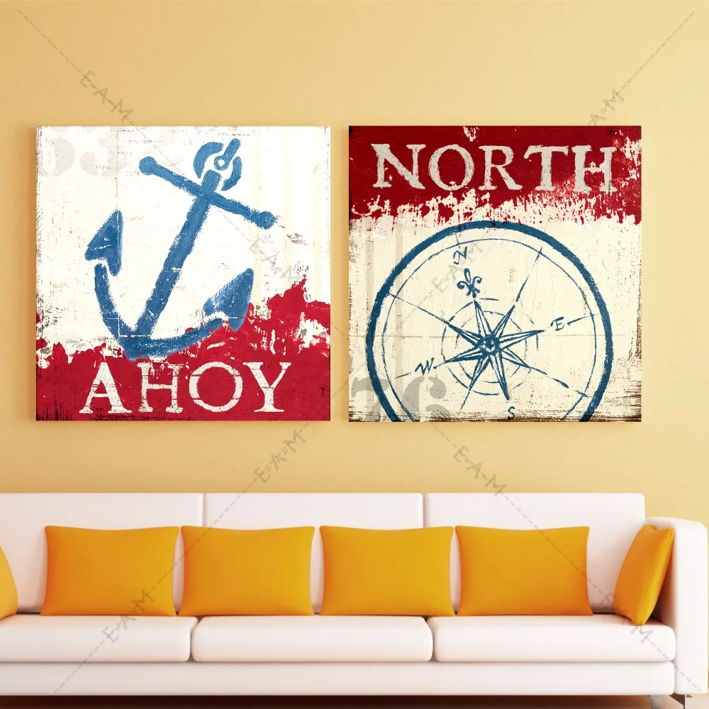 30x30 frame inch Art Canvas Nautical Compass Painting Anchor Print Poster 30x30 frame inch Art Canvas Nautical Compass Painting Anchor Print Poster