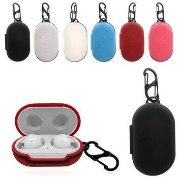 

New Protective Case Cover For Samsung Galaxy Buds Flip-Open Flexible Full Silicone Case With Carabiner Non-Slip Shockproof Sleev