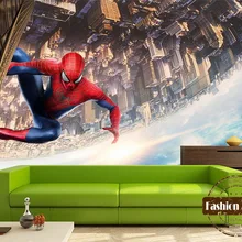 Пользовательские Современные 3d Детские обои росписи Человек-паук ТВ диван мальчики спальня гостиная кафе бар ресторан установка стены фон