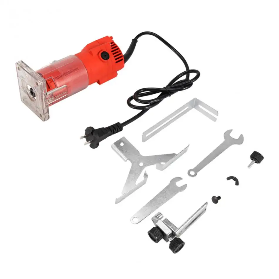 

30000 RPM Red Electric Wood Trim Router Machine Clean Cuts Woodworking Tool Set 220V 300W