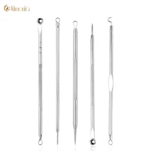 Набор для удаления угрей из нержавеющей стали для удаления угрей и акне, 5 шт., инструменты для ухода за кожей лица, Новая игла для удаления угрей, набор прыщей с Черной головкой