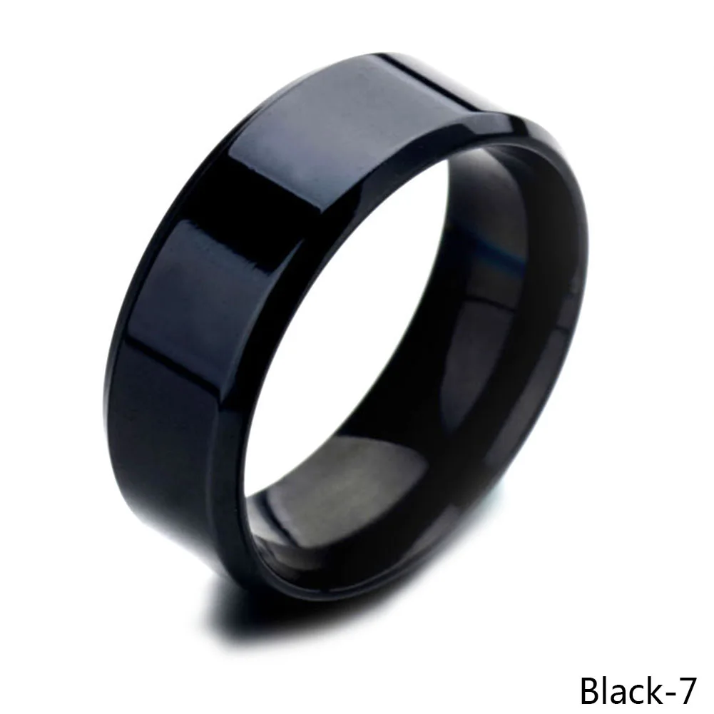Простой Нержавеющая сталь ювелирное изделие Свадьба Помолвка кольца для мужчин и женщин США Размеры - Цвет основного камня: BK