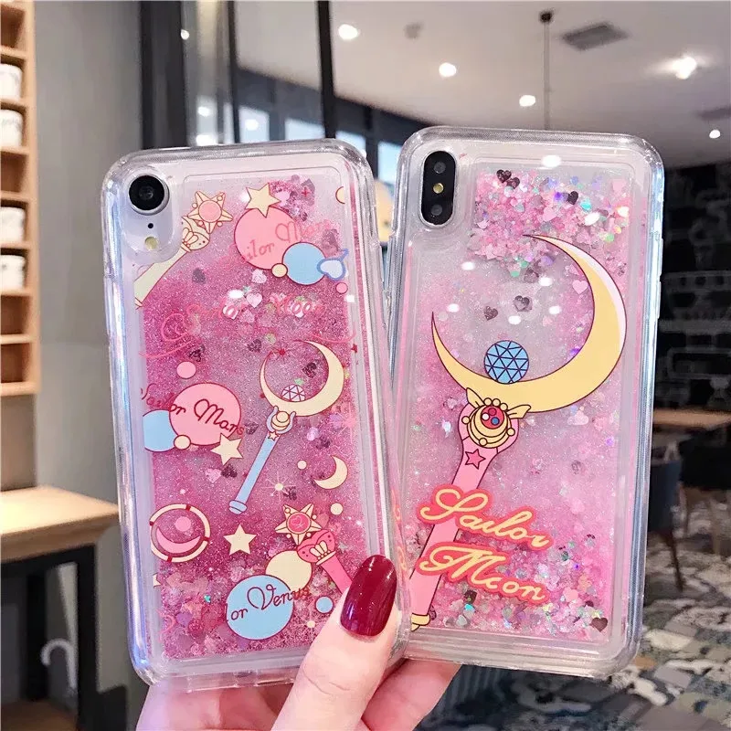 

Bling Case For iphone X 10 XS Max XR Dynamic Liquid Quicksand Soft Silicone Cover For iphone 6 6s 7 8 plus Glitter TPU Coque