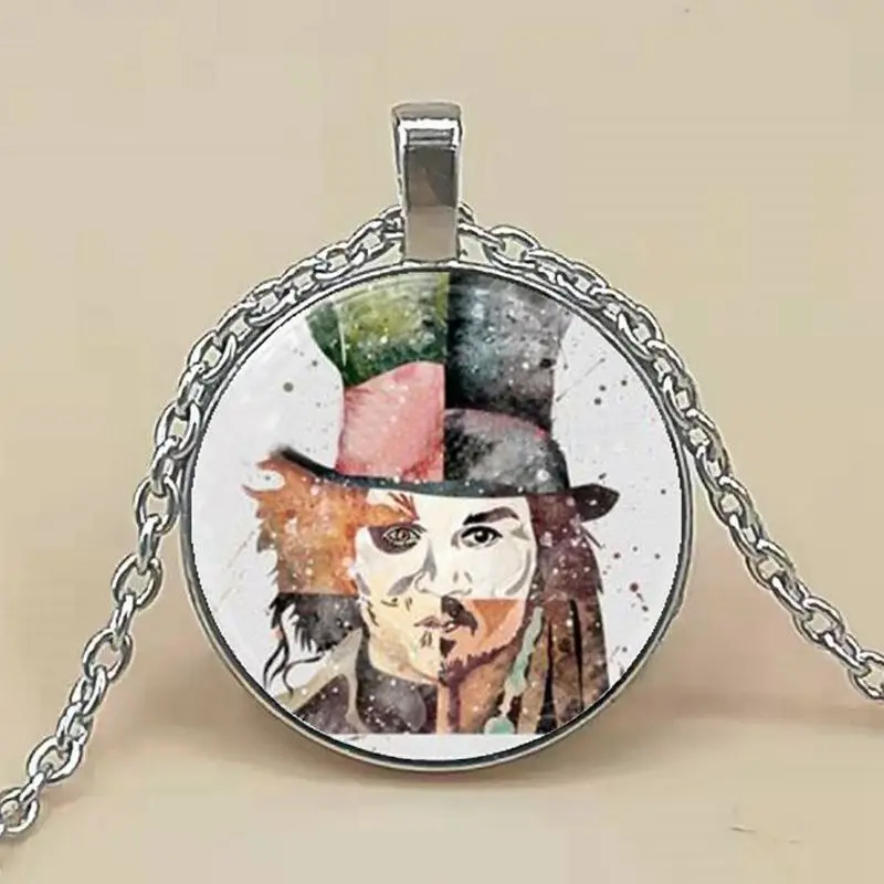

Johnny Depp Art Print Necklace Glass Photo Cabochon Necklace