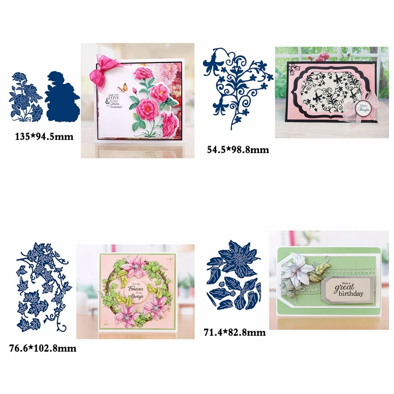 

Rose Bush Double Fucshia Clematis Ivy Flower Metal Cutting Dies Stencil For Scrapbooking Paper Cards Crafts Handmade New 2019