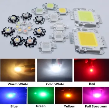 

1W 3W 10W 20W 30W 50W 100W LED Lamp Chip White Red Blue Yellow Pink UV RGB LED Bulb Diode Beads For DIY LED Floodlight Spotlight