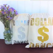 Пользовательские доллар танец Вегаса Свадебные вечерние похмельные наборы ювелирные изделия пользу муслиновые мешки Девичник сувениры для девичника Держатели