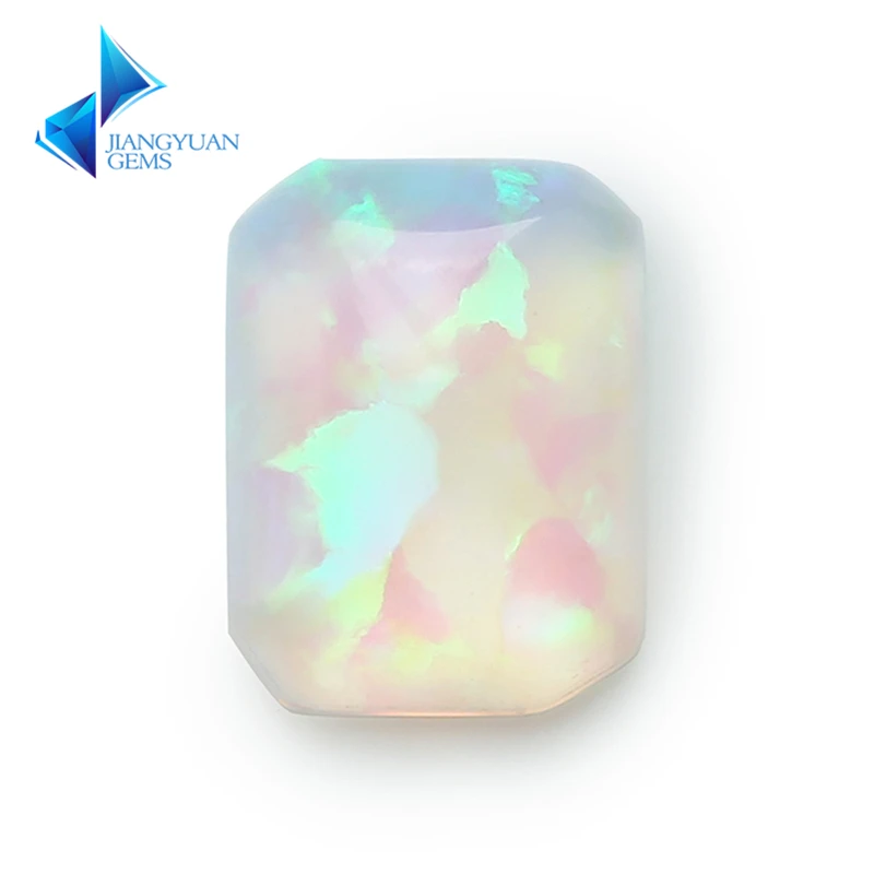 

Rectangle Shape Octangle Cut Cabochon FI04 Color Synthetic Opal Stone