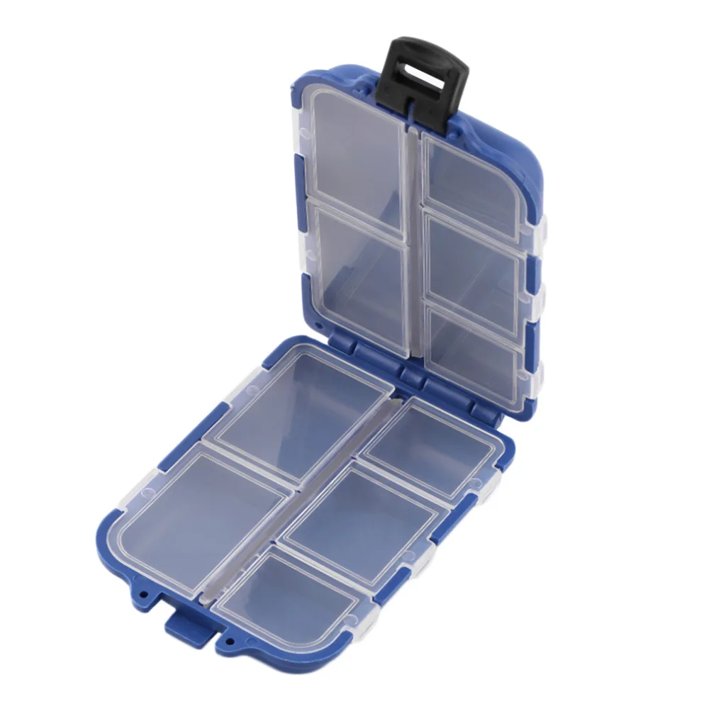  New  10 Compartments Storage Case Fly Fishing Lure Spoon Hook Bait Tackle Case Box Fishing Accessories Tools Wholesale 