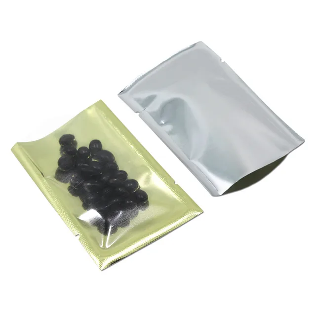 9x13cm Gold Clear Aluminum Foil Open Top Bags Food Storage Mylar 9x13cm Gold Clear Aluminum Foil Open Top Bags Food Storage Mylar Vacuum Pouches Flat Heat Seal