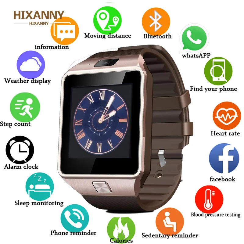 

HIXANNY 2019New Smartwatch Intelligent Digital Sport Gold Smart Clock Step Counter For Telephone Android Watch Men Women's Clock