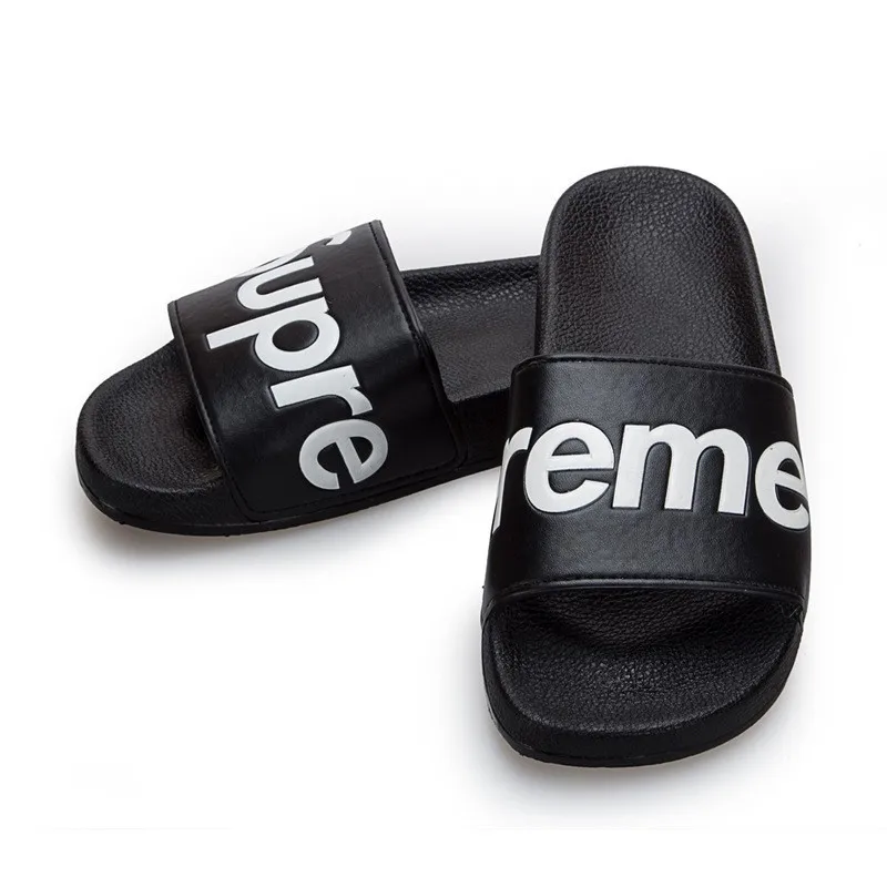 supreme slippers black