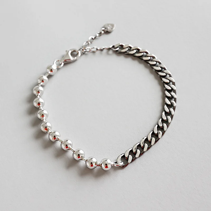 

HFYK 925 Sterling Silver Bracelets For Women Black Vintage Bead Chain Bracelet Silver 925 Jewelry Pulseira Feminina Pulseras