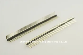 

10pcs 1.27 mm PCB Male Header 2 3 4 5 6 7 8 9 10 12 14 16 20 24 25 26 30 40 50 Pin Single row Right Angle gold plate 90 Degree