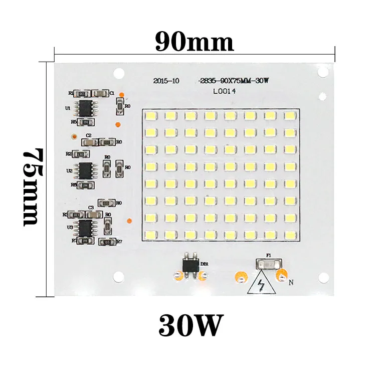Светодиодный светильник с чипами, умный IC 220 В, вход 10 Вт, 20 Вт, 30 Вт, 50 Вт, 100 Вт, лампа AC220-240V, диоды, светильник SMD2835 для наружного прожектора, светильник DIY - Испускаемый цвет: 30W