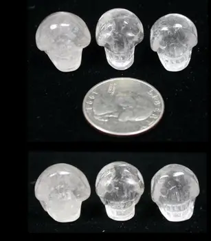 

6688008++++White 6pc Sized QUARTZ Crystal Skull