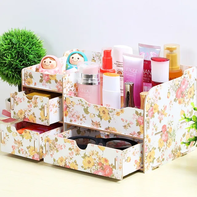 Beautiful Diy Storage Container Ideas Part - 8: Creative DIY Ideas Wooden Jewelry Box Drawer Storage Box Cosmetic Storage Bins Desktop Storage Box Quality