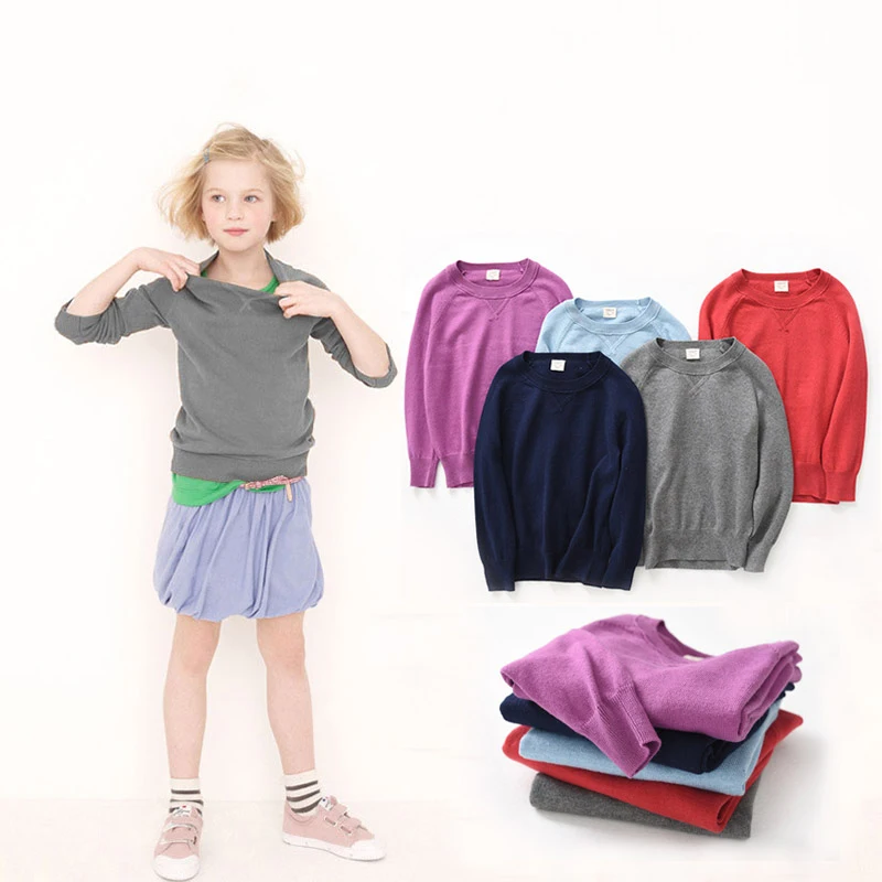 

2017  New Spring Candy Colours  Children Of Cotton And Cashmere Sweater Boy Girl Thin Sweater kids Cashmere top  2-12T