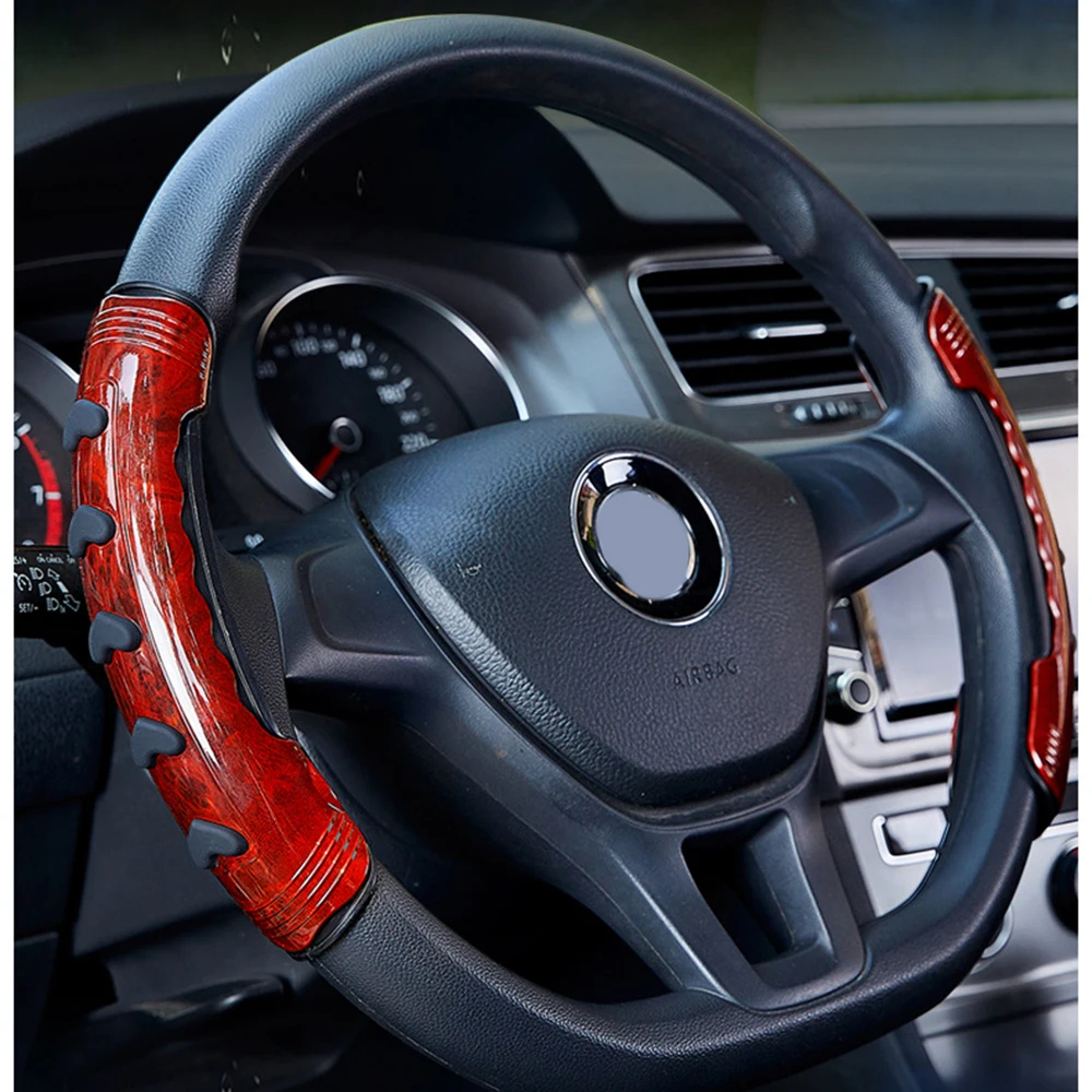 

Rylybons Universal Car Steering Wheel Cover Diameter 38cm Non-slip Two Sides For Four Seasons Automobile Interior Accessories