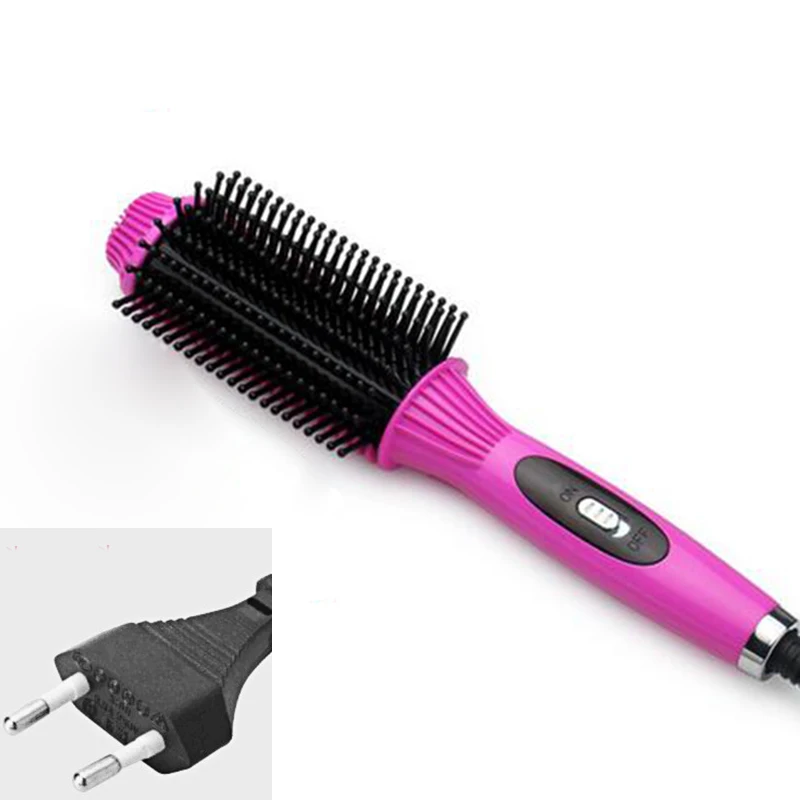 2017 2 in 1 Hair Straightener Curler Irons Combo Comb Brush Electric